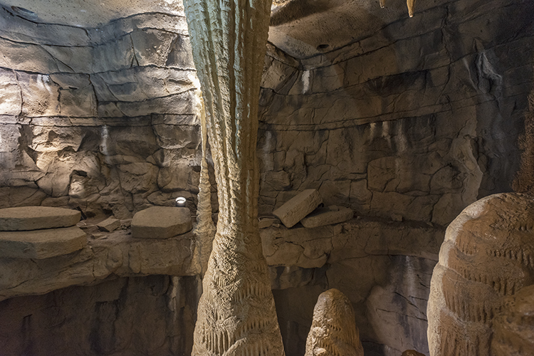 The Cave is replica of a Kentucky limestone cave.