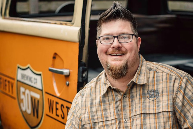 Del Hall, director of sales at 50 West Brewing Company, is drinking beer for 40 days.
