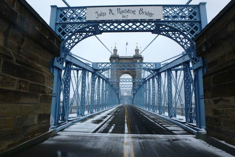 After admiring downtown's architecture, take a walk over the Roebling Bridge into Northern Kentucky.