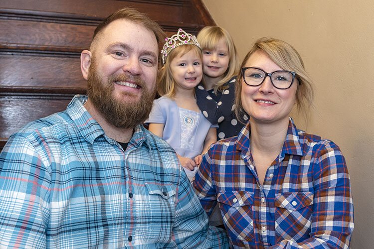 Wes and Lisa Crout with their children.