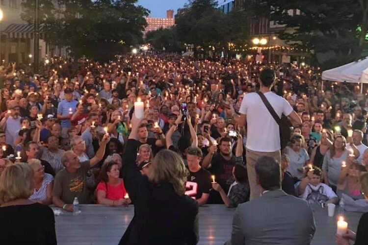 Residents attended a vigil on Sunday, August 4th.