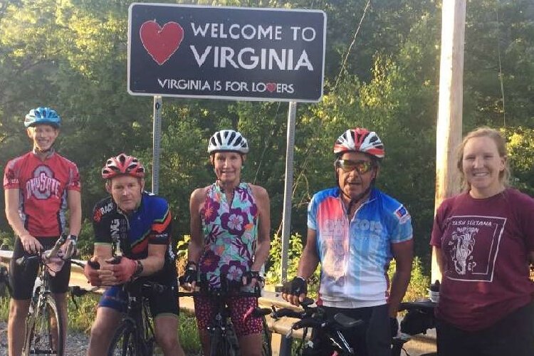 A group shot at the final state line.