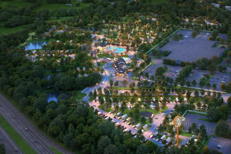 A rendering of Kings Island's Camp Cedar.