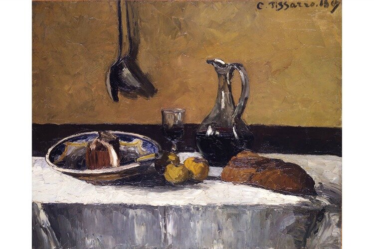 Camille Pissarro (French,1830-1903) "Still Life" (1867) oil on canvas