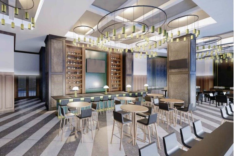 A rendering of the new Press Club lounge at Great American Ballpark.