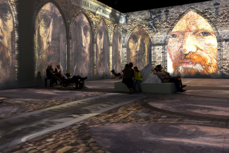 View of Immersive Van Gogh exhibit