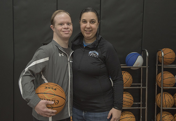 Coach Holmes with Starfire liaison Alyson Tsiominas. 