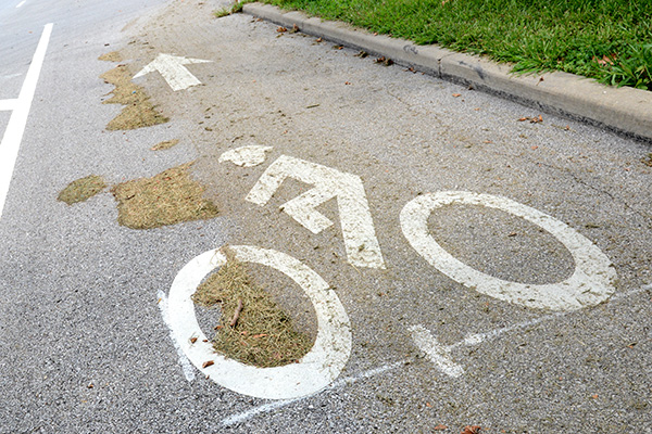 Bike lane debris