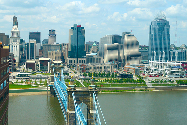 Cincinnati skyline view from The Ascent in Northern Kentucky.