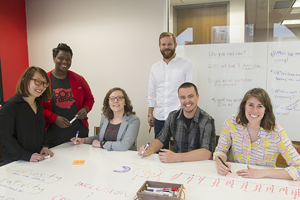 Design Impact team members (L-R) Caitlin Behle, Tamaya Dennard, Brittney Kreimer, Ramsey Ford, Geoff Zoeckler and Bizzy Young