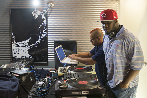 Elementz members practice their turntable skills at the facility