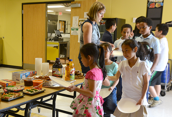 Jennifer Wikette and students at the Academy of World Languages