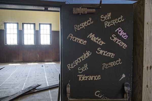 Inside the old Kirby Road School in Northside