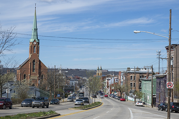 Looking west down Liberty Street