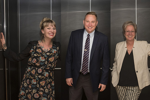 Love in an elevator panel featured (from left) Molly Wellmann, Chris Seelbach and Amy Lind.