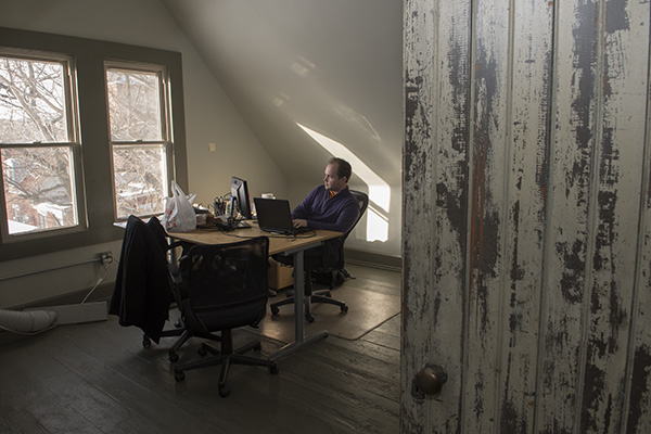 A member utilizes Playground's private attic space.