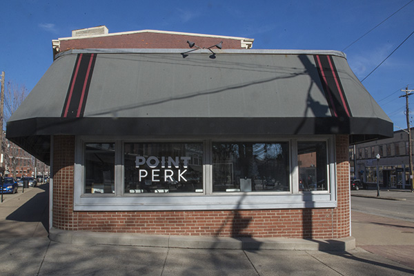 Point Perk coffeeshop is at Pike & Washington Streets in downtown Covington