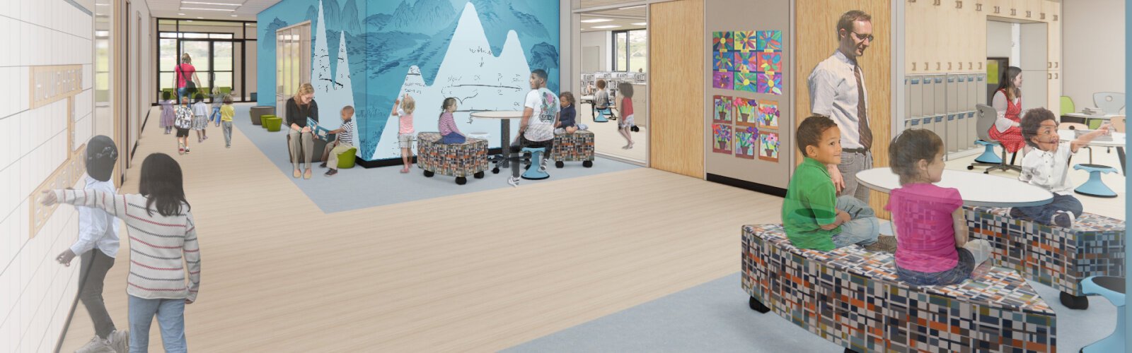 Humphreys East Elementary School's planned Pre-K and K corridor.