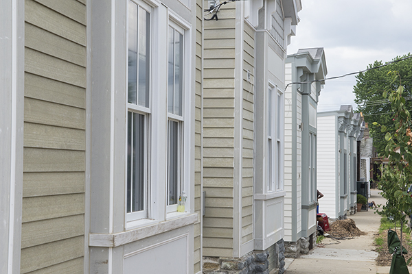 Rehabbed homes on Shotgun Row in Covington