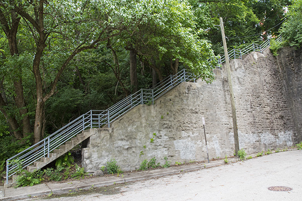 Gage Street steps heading up into Mt. Auburn