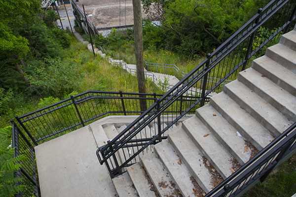 Liberty Street steps heading down to Reading Road