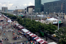 This year's Oktoberfest moved to an area between Second and Third streets between Walnut and Elm. 