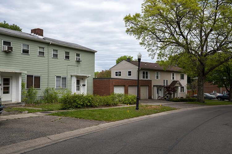 Much of Greenhills' New Deal housing built in the '30s has been modified with gabled roofs.