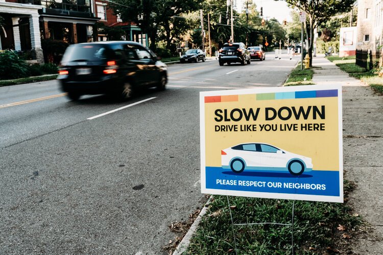 Northside residents have posted signs on Hamilton Avenue.