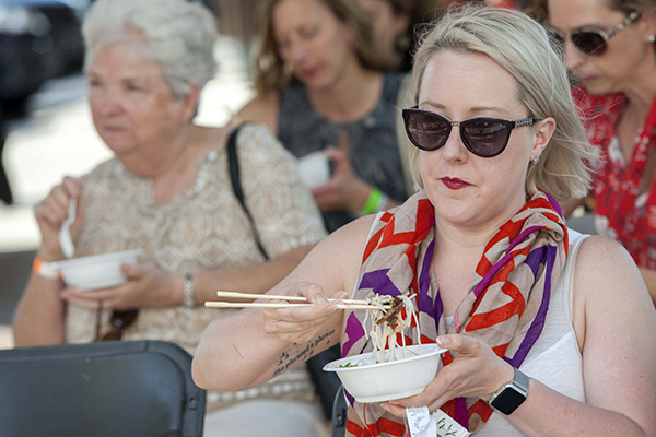 Food writer Julie Niesen enjoys a bowl from Pho Lang Thang.