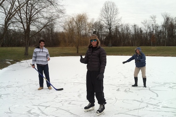 Ice skating at Woodland Mound