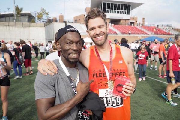 OIP exoneree with the winner of the Dash and Bash at UC on Oct. 1.