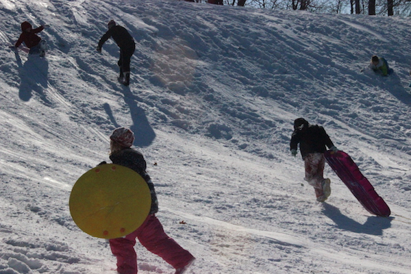 Sledding at Sharon Woods