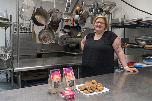 Rachel DesRochers creates her Grateful Grahams at Newport's Incubator Kitchen Collective.