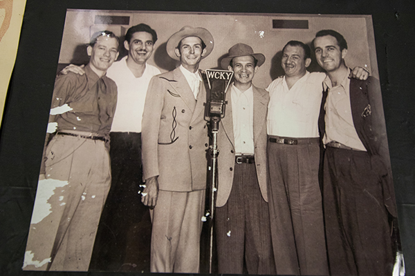 Hank Williams (third from left) during a recording session at Cincinnati's Herzog Studios.