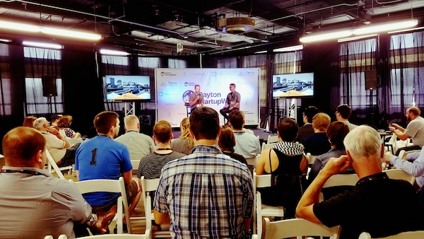 Attendees sit in on a panel at last year's Dayton Startup Week.