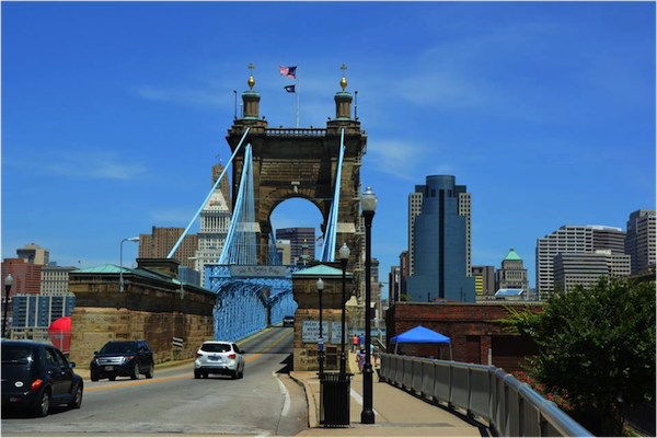 Roebling Bridge, riverfront