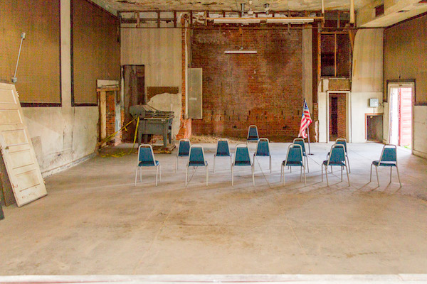 The Main's interior has been gutted, and will be renovated as a center for arts and culture in the neighborhood.