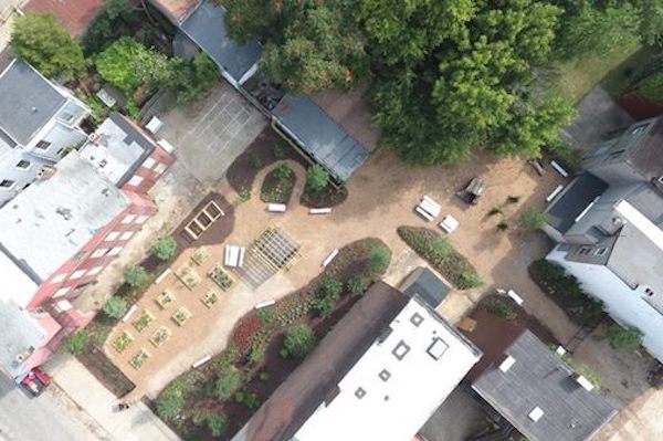  An aerial view of the Sassafras Garden in Lower Price Hill. 