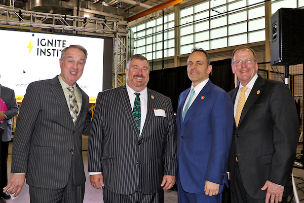 Boone County Judge Executive Gary Moore, Ed Massey, Gov. Bevin and Dr. Poe.