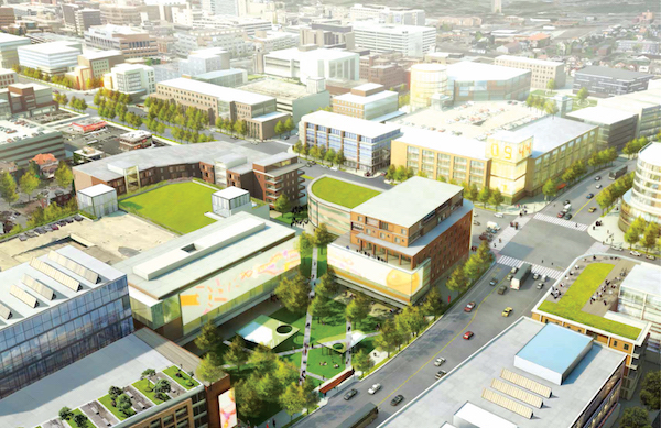 A rendering of Uptown's proposed innovation district.