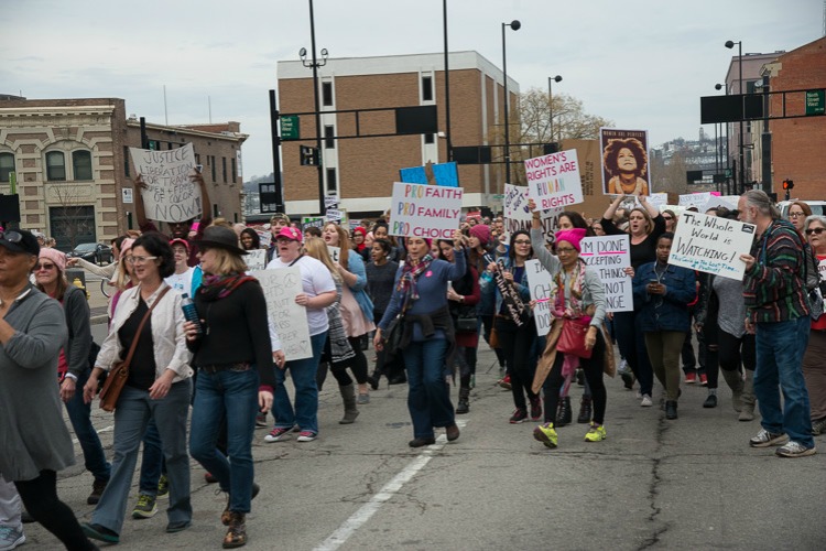 It took hours for the crowd to complete the course, which was about one mile long.