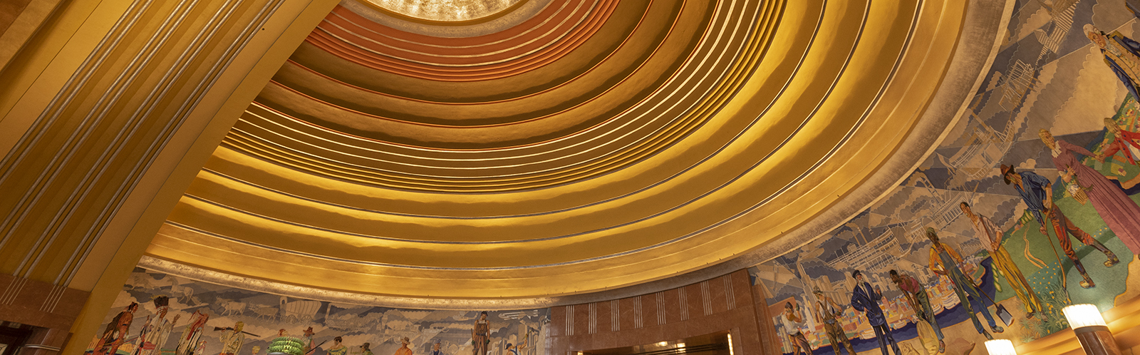 Union Terminal's rotunda, murals, and light fixtuers have been meticulously cleaned.