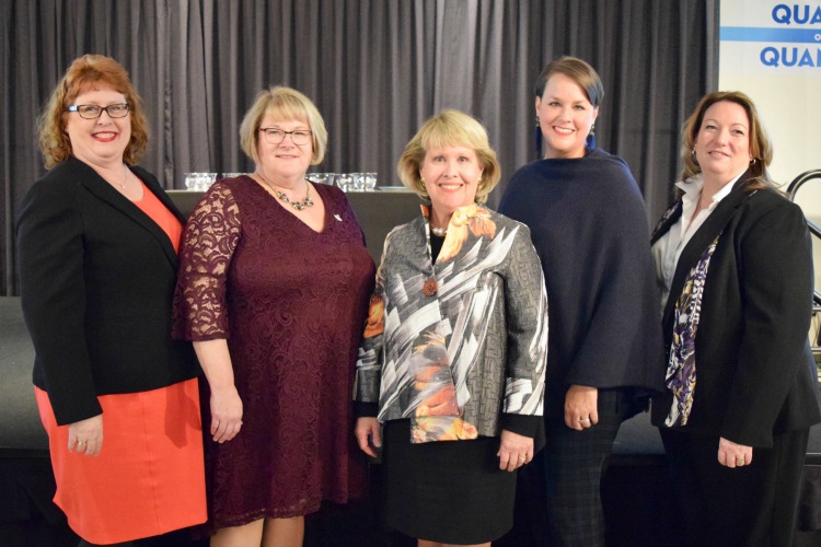 Founders Jean H. Mize, Beth Broomall, V. Ruth Klette, Nancy Grayson, and Barbara Schaefer