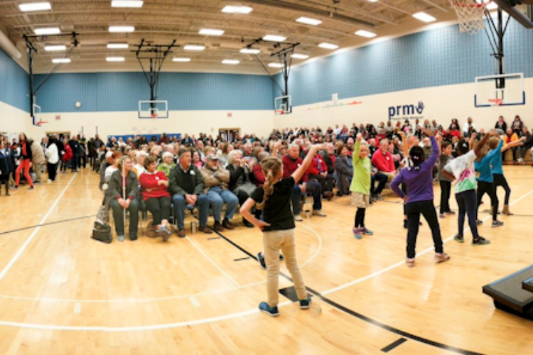 School groups perfrom on Grandparents' Day.