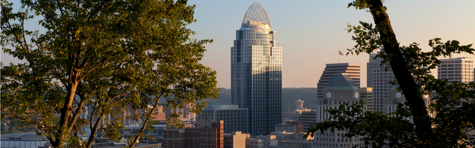 The Great American Tower is known for its huge tiara.