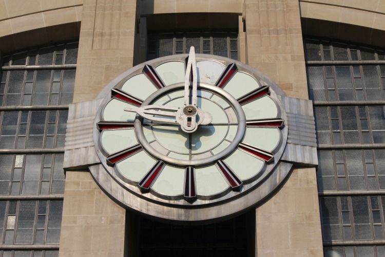The nearly completed, restored clock will get glowing red hands soon.