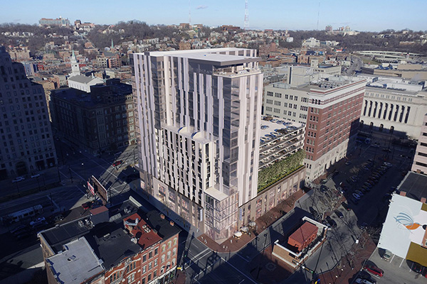 An aerial view of the Kroger site. 