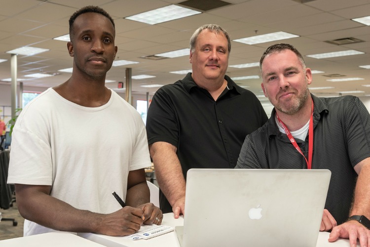 Kroger Tech Team, left to right, Craig Brown, Jacob Heintz and Jeremy Cox