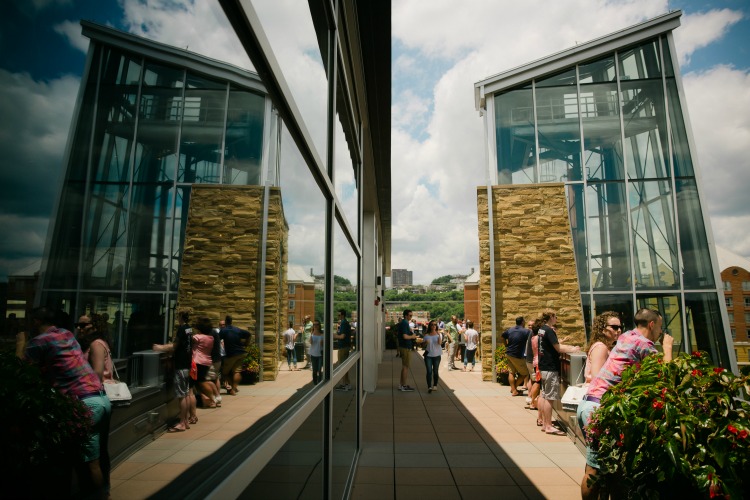 New Riff is enclosed in glass, showcasing panoramic views of the Ohio River and Cincinnati.