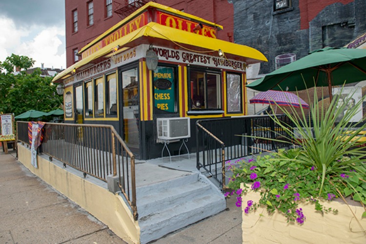 Ollie's Trolley at the corner of Liberty Street and Central Avenue